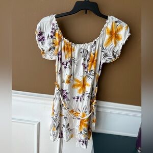 Speechless Floral Off-Shoulder Dress Summer Sundress Size XL Picnic Linen Blend
